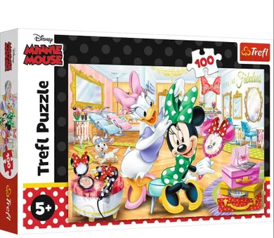 Trefl, Minnie Mouse, Minnie in saloane de frumusete, puzzle, 100 piese