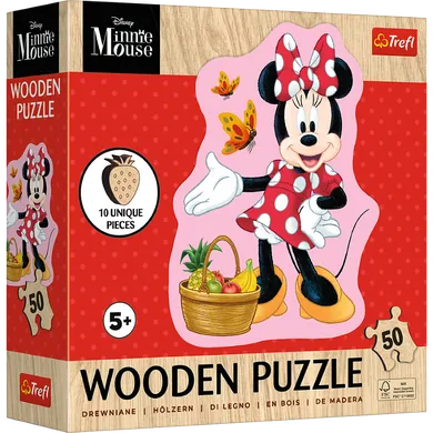 Trefl, Minnie Mouse, puzzle din lemn, 50 piese