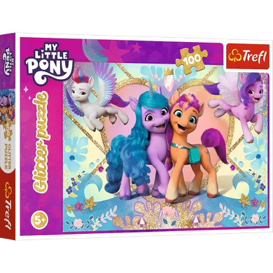 Trefl, My Little Pony, puzzle cu sclipici, 100 piese