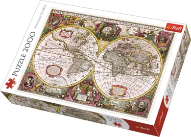 Trefl, O noua harta a terenului si a apei a intregului Pamant, 1630, puzzle, 2000 piese