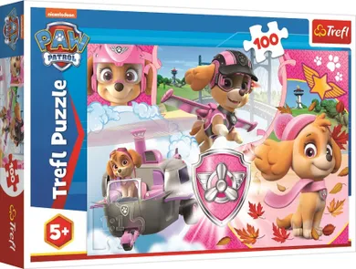 Trefl, Paw Patrol, Skye in actiune, puzzle, 100 piese