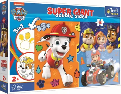 Trefl, Paw Patrol, Super Giant, puzzle, 15 piese