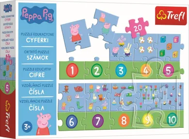 Trefl, Peppa Pig, Educational, Numere Peppa Pig, puzzle, 20 piese