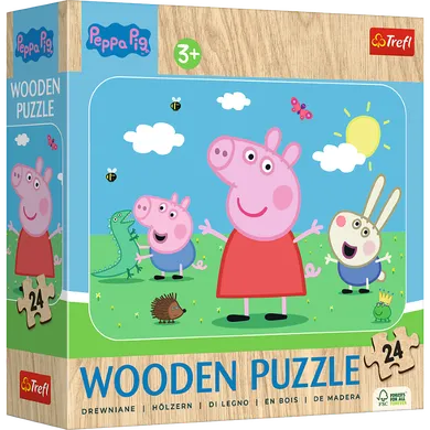 Trefl, Peppa Pig, puzzle din lemn, 24 piese