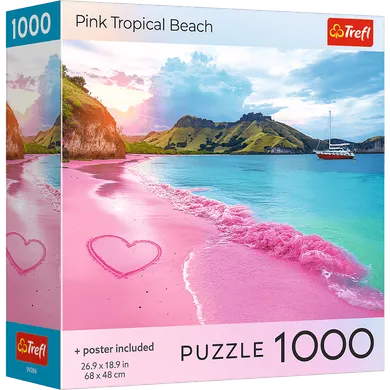 Trefl, Pink Tropical Beach, USA, puzzle, 1000 piese