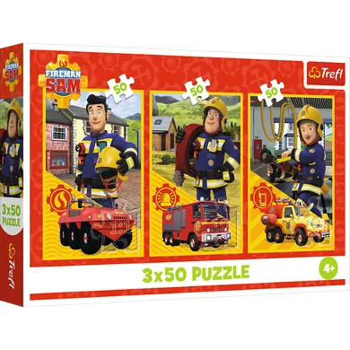 Trefl, Pompierul Sam, puzzle, 3-50 piese