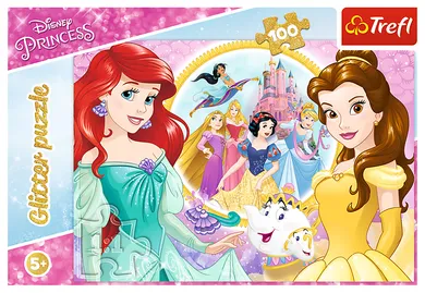 Trefl, Printese Disney, Glitter, Amintirile lui Bella si Ariel, puzzle, 100 piese
