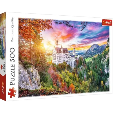 Trefl, Privelistea castelului Neuschwanstein din Germania, puzzle, 500 elemente