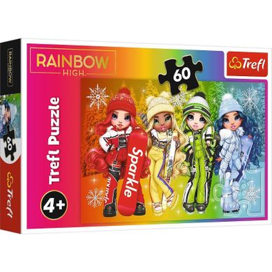 Trefl, Rainbow high, Papusi fericite, puzzle, 60 elemente