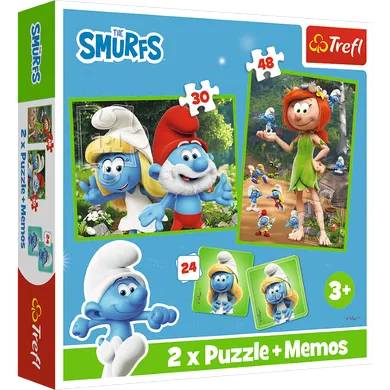 Trefl, Smurfs, puzzle 2w1 + memos