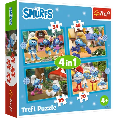 Trefl, Smurfs, puzzle, 4in1, 207 piese