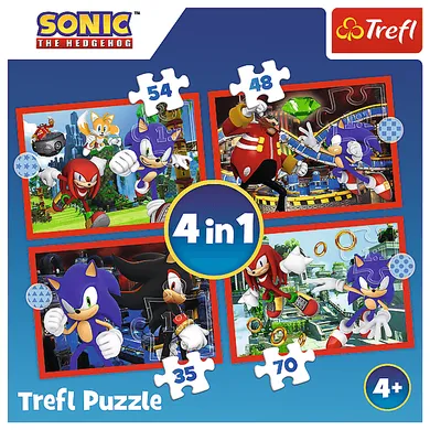 Trefl, Sonic, puzzle 4in1, 207 piese