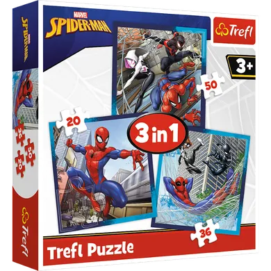 Trefl, Spider-Man, puzzle 3in1, 106 piese