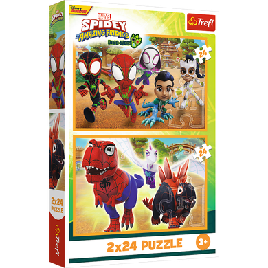 Trefl, Spidey si dinozauri, puzzle, 2-24 piese