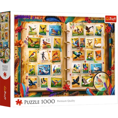 Trefl, Stamps with Birds, puzzle, 1000 piese