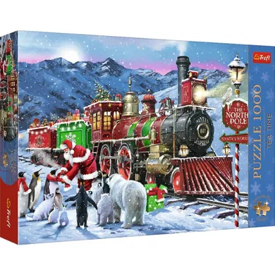 Trefl, Tea Time: Christmas Train, puzzle, 1000 piese