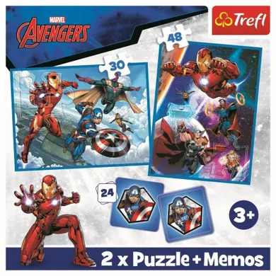 Trefl, The Avengers, puzzle 2in1 + joc memo, 102 piese