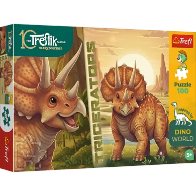 Trefl, Trefliks, Inspired By Dino World, Triceratops, puzzle, 100 piese