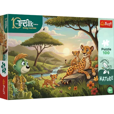 Trefl, Trefliks, Inspired By Nature, Ghepardi, puzzle, 100 piese