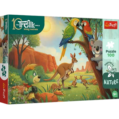 Trefl, Trefliks, Inspired By Nature, Koala si cangurii, puzzle, 100 piese