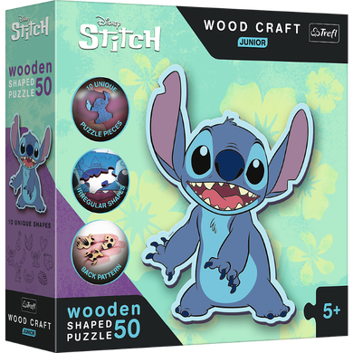 Trefl, Wood Craft Junior, Lilo & Stitch, puzzle din lemn, 50 piese