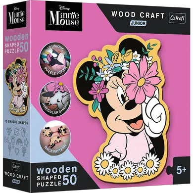 Trefl, Wood Craft Junior, Minnie Mouse, puzzle din lemn, 50 piese