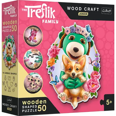 Trefl, Wood Craft Junior, Trefliks, puzzle din lemn, 50 piese