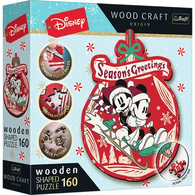 Trefl, Wood Craft, Mickey si Minnie Mouse, puzzle din lemn, 160 piese