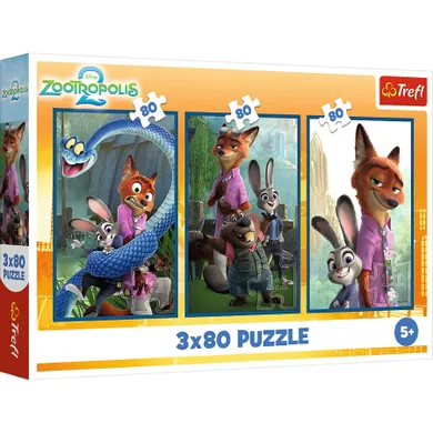 Trefl, Zootopia, puzzle, 3-80 piese