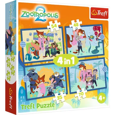 Trefl, Zootopia, puzzle 4in1