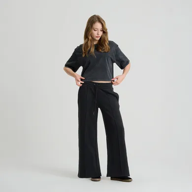 Tricou crop boxy din bumbac pieptanat NOWEAR
