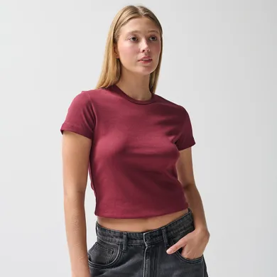 Tricou din bumbac cu croiala scurta NOWEAR