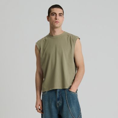 Tricou fara maneci kaki NOWEAR