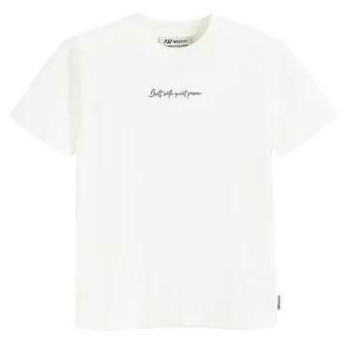 Tricou off-white brodat NOWEAR