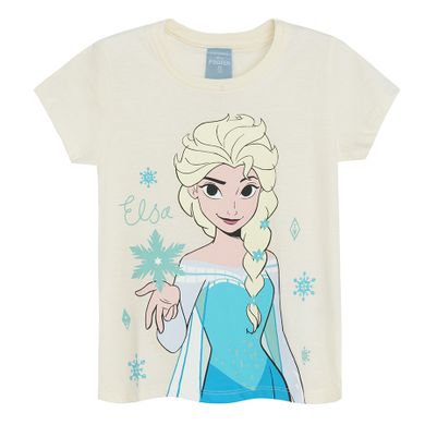 Tricou pentru fete, ecru, imprimeu Frozen, Licence Brand