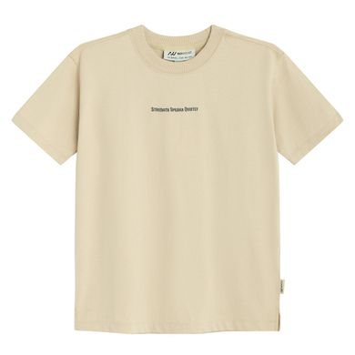Tricou regular bej din bumbac pieptanat NOWEAR