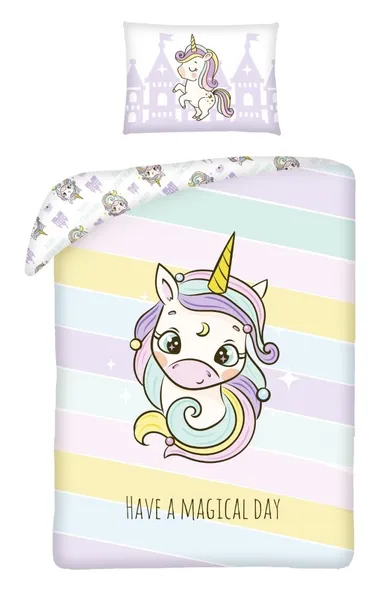 Unicorn, set lenjerie de pat single, 100-135 cm