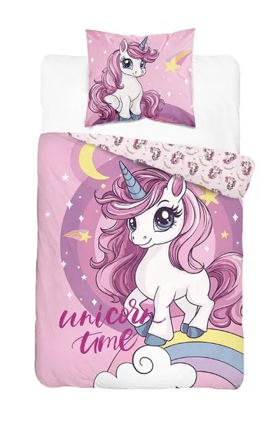 Unicorn, set lenjerie de pat single, 140-200 cm