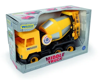 Wader, Middle Truck, betoniera, vehicul, 42 cm, galben