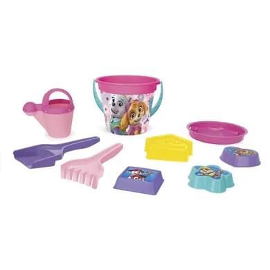 Wader, Paw Patrol, set de nisip, galetusa cu accesorii, 9 elemente