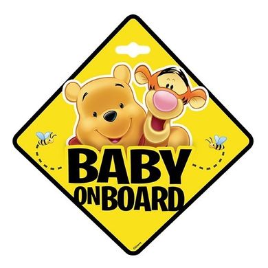Winnie the Pooh, tabla "Baby On Board" cu ventuza