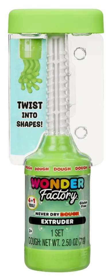Wonder Factory, Never Dry Dough, Extruder, masa plastica intr-un tub, plastilina, verde