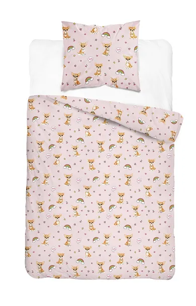 XOXO, set de lenjerie de pat pentru tineri, 140-200 cm + 70-80 cm, Rainbow