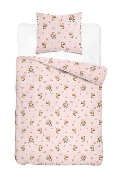 XOXO, set de lenjerie de pat pentru tineri, 160-200 cm + 70-80 cm, Capibara
