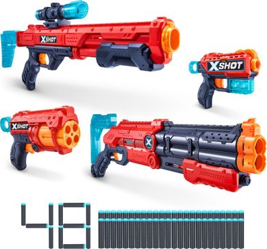 Zuru, X-Shot, Excel, Ultimate Shootout Pack, 4 blastere si 48 proiectile, set de joaca