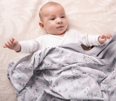 Babymatex, Bamboo, Iepurasi, patura din bambus cu doua fete, 75-100 cm