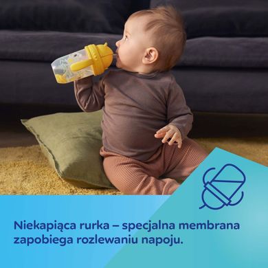 Canpol babies, Bonjour Paris, canita anti-varsare cu pai, albastru, 270 ml