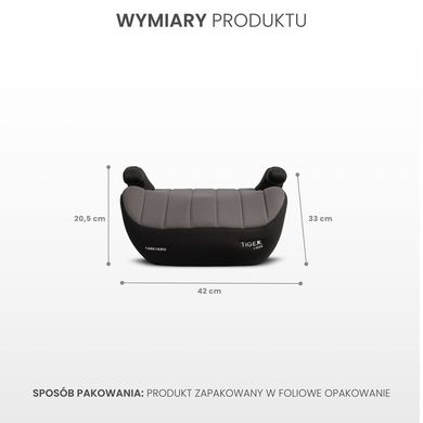 Caretero, Tiger i-Size, scaun auto, gri, 125-150 cm