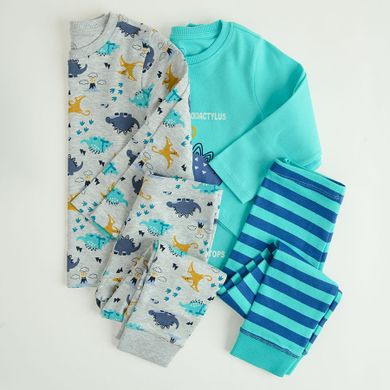 Cool Club, Pijama pentru baieti, turcoaz, gri, set, 2 buc.