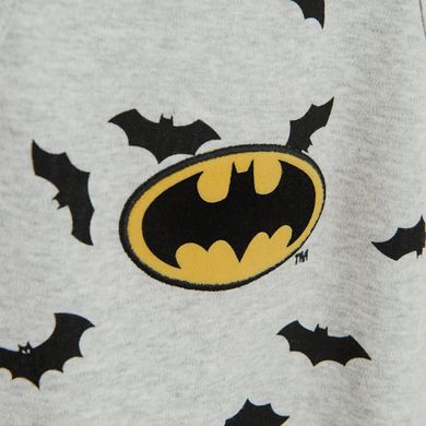 Cool Club, Set pentru baieti, Caciula, Body cu maneca lunga, Salopeta cu botosei, Pantaloni cu botosei, Patura, mix, imprimeu Batman